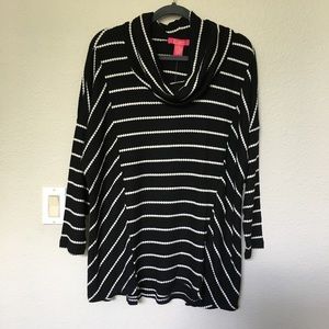 Catherine Malandrino Waffle Knit Cowl Neck Sweater